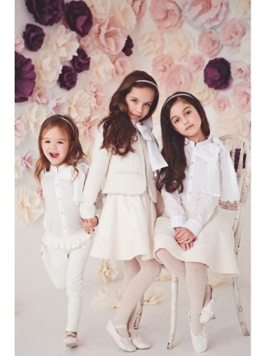 Camasă albă copii cu fundă