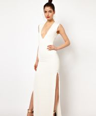  Maxi Dress With Plunge Neck